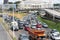 Salvador, Bahia, Brazil - August 11, 2023: Traffic movement of cars, buses and motorcycles near the Raul Seixas viaduct on Avenida