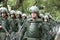 Salvador, Bahia - September 7, 2018 - Army soldiers of the platoon of shock during the parade of September 7