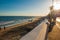 SALVADOR, BRAZIL: The beach in front of the sunset. Porto da Barra