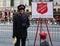 Salvation Army soldier perform for collections in midtown Manhattan