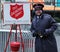 Salvation Army soldier perform for collections in midtown Manhattan