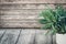 Salvia officinalis. Sage leaves on old wooden table. Garden sage. Rustic enameled mug. Retro magazine picture. Copy space