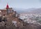 Salvitri Mata temple at dusk,overlooking Pushkar,Rajasthan,India.lights,evening