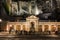 SALZBURG, AUSTRIA - DEC 2019. Stables with a horse tamer statue by Bernhard Michael Mandl, Pferdeschwemme Baroque fountain