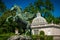 SALZBURG, AUSTRIA - June 03, 2019: Nice bronze statue of Pegasus in Mirabellgarten, Salzburg