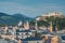 Salzburg general view as seen from MÃ¶nchsberg viewpoint, Austri