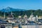 Salzburg general view from Kapuzinerberg viewpoint, Austria