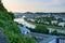 Salzburg historic center and old town from the Kapuzinerberg Hill