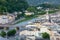 Salzburg historic center and old town from the Kapuzinerberg Hill