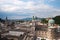 Salzburg panoramic cityscape and Alps
