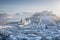 Salzburg skyline with Fortress Hohensalzburg in winter, Salzburger Land, Austria