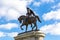 Sam Houston, Founder of Houston Texas, on his horse and pedestal at Hermann Park, Houston Texas, USA