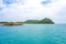 Samaesarn island landscape clean sea water with blue sky and white clouds at Samaesarn island, Sattahip, Chonburi, Thailand.