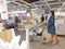 Samara, RUSSIA - AUGUST 26, 2018: Interior of the Ikea store . IKEA is the world\'s largest furniture retailer.