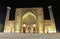 Samarkand: night view of Registan madrasah