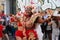 Samba dance in Caribbean parade in London Summer