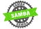 Samba stamp. samba grunge round sign.