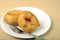 Sambar vada a South Indian food, on wooden background