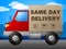 Same Day Delivery Represents Fast Shipping And Distribution