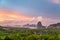 Samet Nang She viewpoint with mountains in andaman sea