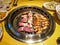 Samgyeopsal, grilled pork belly popular in South Korea.