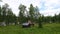 Sami huts in Fatmomake kyrkstad on the Wilderness Road in Vasterbotten, Sweden