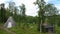 Sami huts in Fatmomake kyrkstad on the Wilderness Road in Vasterbotten, Sweden