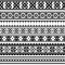 Sami people retro folk art vector seamless pattern, native Lapland cross-stitch geometric design in black and white