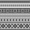 Sami seamless pattern, Lapland folk art, traditional knitting and embroidery monochrome design