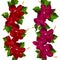 Samless border made of hibiscus flowers