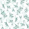 Samless pretty bamboo green leaves pattern. White background.