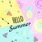 Sammer banner, poster. Punchy pastel. Season vocation, weekend, holiday logo. Summer vector . Fashionable styling