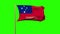 Samoa flag with title waving in the wind. Looping