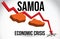 Samoa Map Financial Crisis Economic Collapse Market Crash Global Meltdown Vector