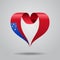 Samoan flag heart-shaped ribbon. Vector illustration.