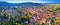 Samobor cityscape and surrounding hills aerial panoramic view