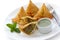 Samosa with mint chutney