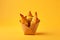 Samosa tasty fast food street food for take away on yellow background