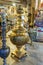 Samovars for sale on Grand Bazaar in Isfahan. Iran