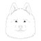 Samoyed dog easy coloring cartoon vector illustration. Isolated on white background
