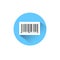 Sample Bar Code For Scanning Icon On Blue Round Background