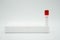 Sample blood tube from patient on white background . copy space , space for text and image . Medical equipment