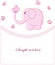 Sample cards with pink elephant