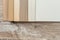 Sampler furniture material dor design or decoration interior. Wood color catalog as texture or pattern. Floor plank for industry