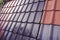 Samples of ceramic roofing tiles in a warehouse of a roofing mat