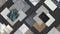 samples of interior material contains ceramic tiles, artificial stones, marbles, stainless, quartz, terrazzo placed on stone table