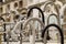 Samples of kitchen faucets in a hardware store. Close-up. Selective focus