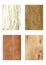 Samples of veneer wood isolated on white background.