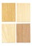 Samples of veneer wood on white background.