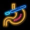 sampling particle of stomach neon glow icon illustration